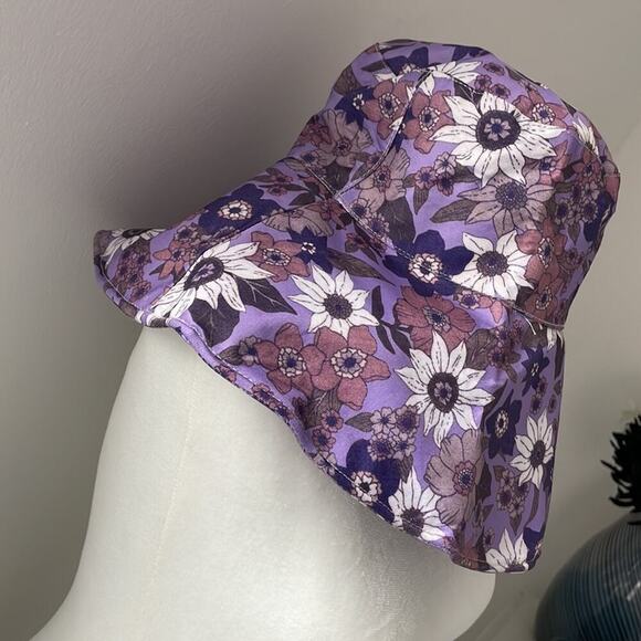 Floral Purple Women's Sun Hat - Picture 2 of 6